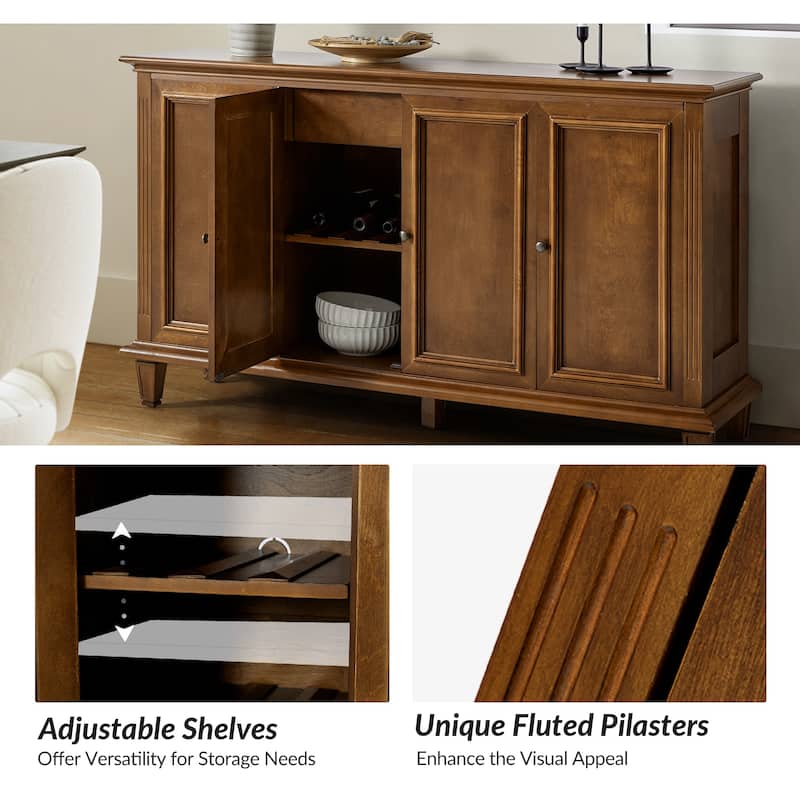 Erwin Traditional 58" Wide Sideboard with Wine Bottle Storage by HULALA HOME