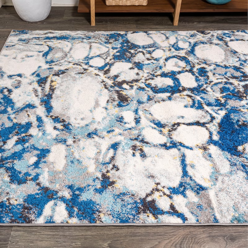 JONATHAN Y Linear Marbled Abstract Area Rug