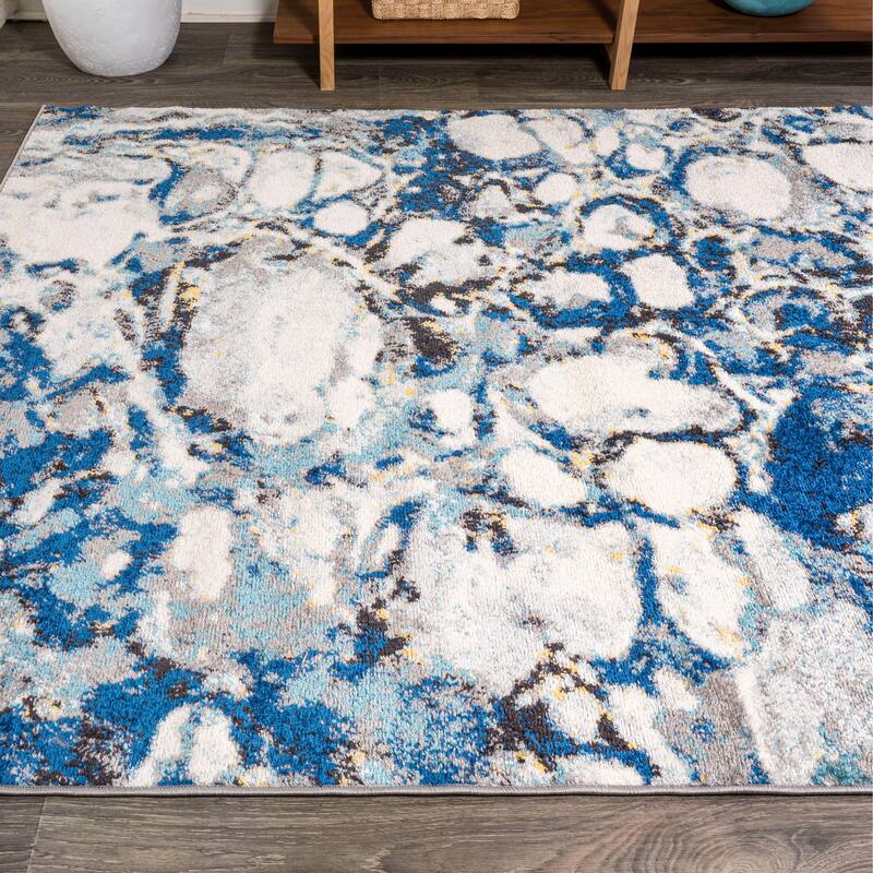 JONATHAN Y Linear Marbled Abstract Area Rug