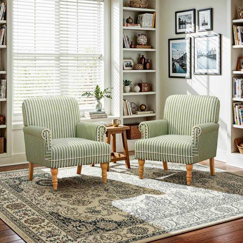 Upholstered Accent Sofa Linen Club Chair with Legs for Living Room