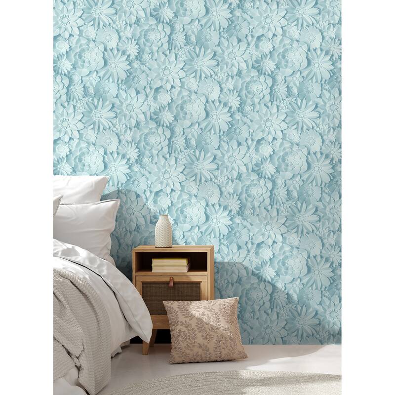 Fine Decor Dacre Light Blue Floral Wallpaper