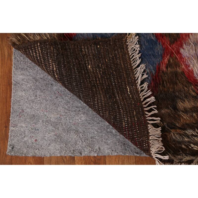 Hand Knotted Oriental 100% Wool Carpet Tribal Trellis Brown Moroccan Area Rug - 9' 4'' X 6' 11''