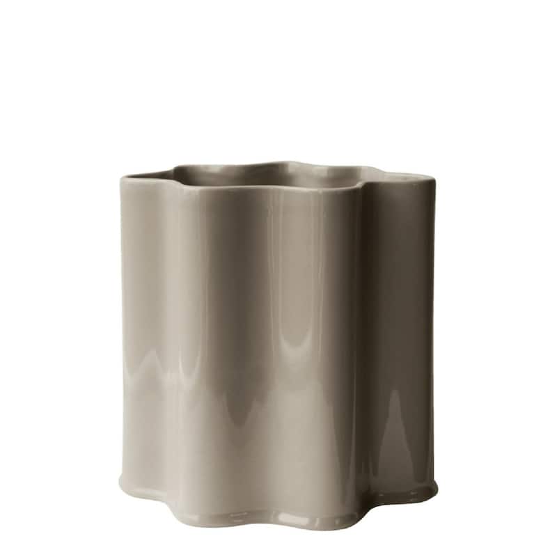 Ceramic Geometric Planter - 8.5" - Beige