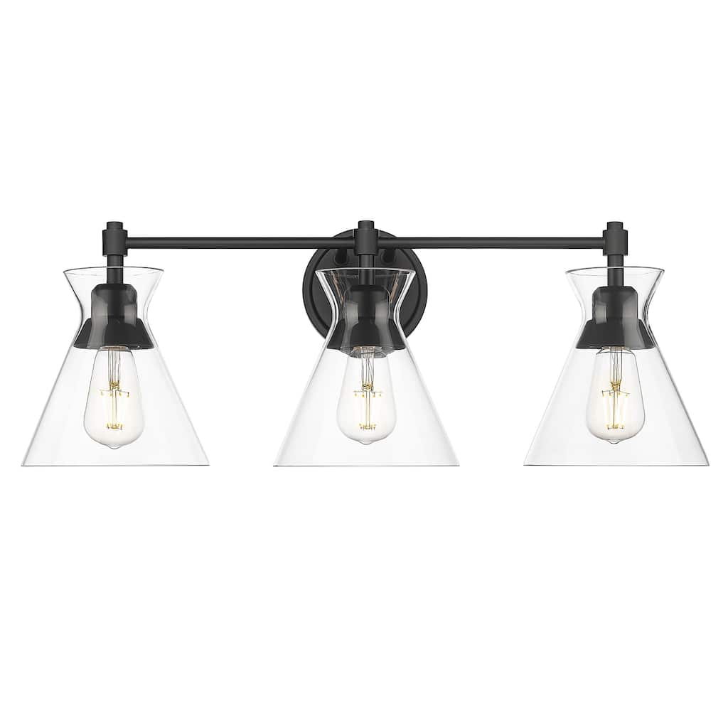 Malta 26" Wide 3-Light Bath Vanity with Clear Glass Shades