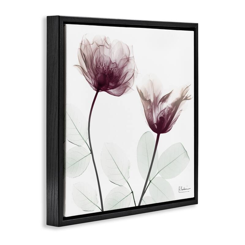 Stupell Minimalist Translucent Flowers Framed Floater Canvas Wall Art Design By Albert Koetsier
