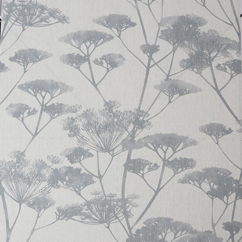 Meadow Silhouette Blue and Grey Wallpaper
