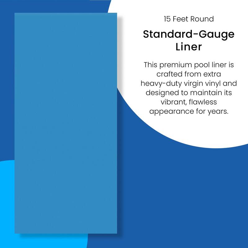 15' Blue Round Overlap Above Ground Swimming Pool Liner