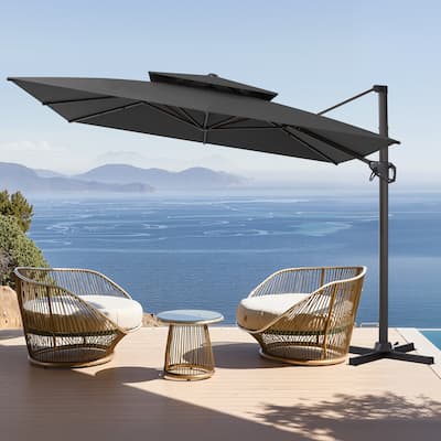 VredHom 10 X 10 ft Square Patio Cantilever-Offset Umbrella