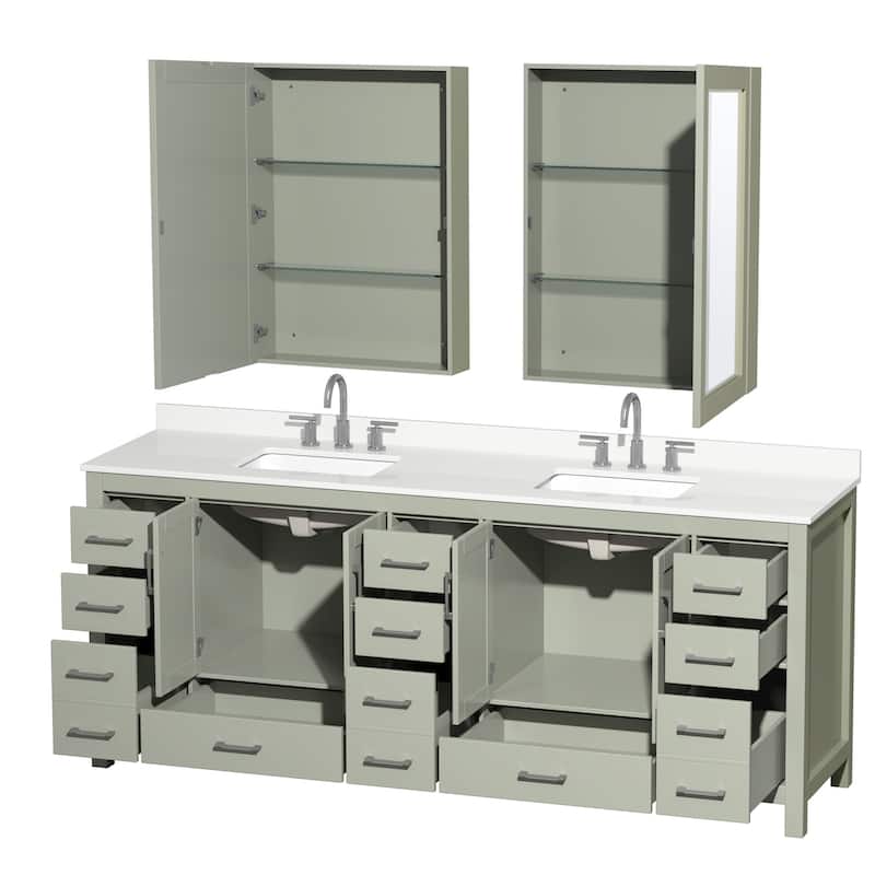 Wyndham Collection WCS141484D-QTZ-US3MED Sheffield 84" Free Standing