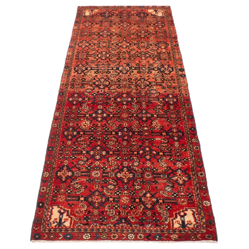 ECARPETGALLERY Hand-knotted Andelz Red Wool Rug - 3'5 x 9'10