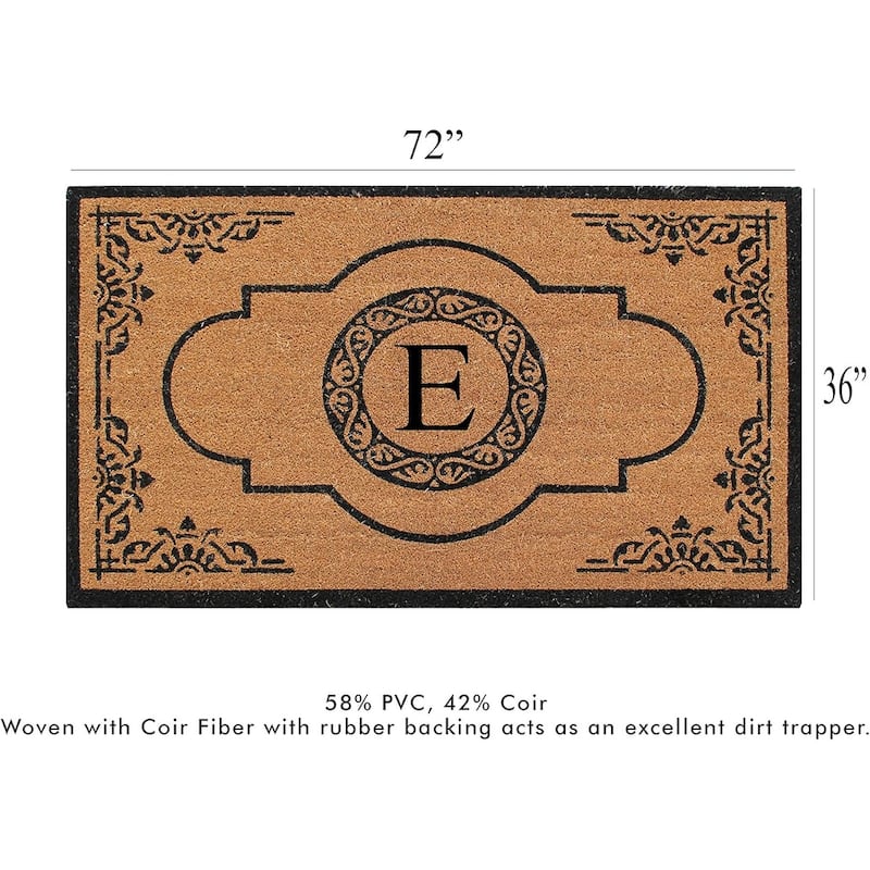 A1HC Natural Coir 36" X 72" Monogrammed Non Slip Welcome Floormats Entrance Coir Double Doormat Monogrammed