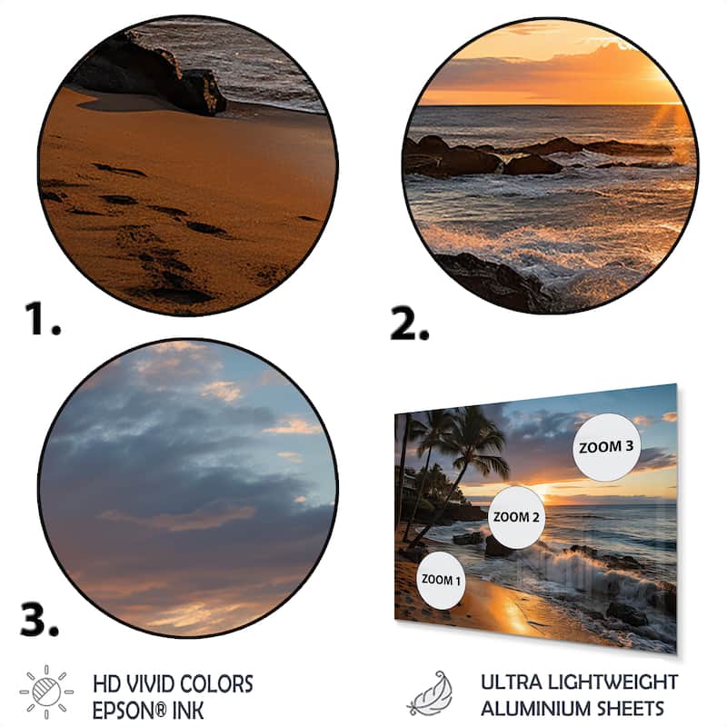 Designart "Aloha Tropical Dreamscape I" Maui Metal Wall Art