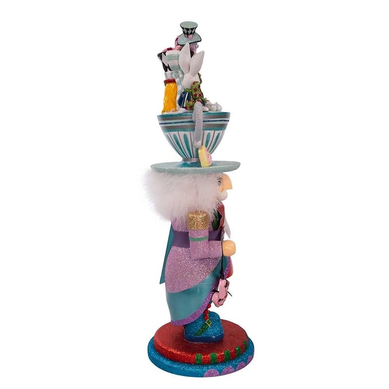 Kurt Adler 24-Inch Alice Teacup Party Hat Nutcracker - Multicolored