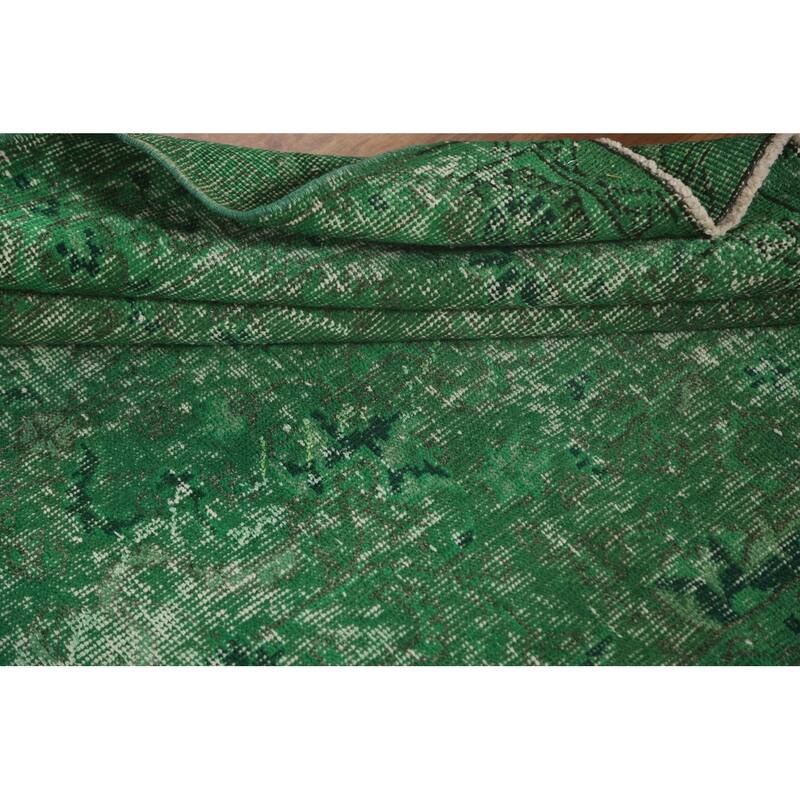 Over-Dyed Anatolian Distressed Turkish Vintage Wool Carpet - 3'11"x 6'8"