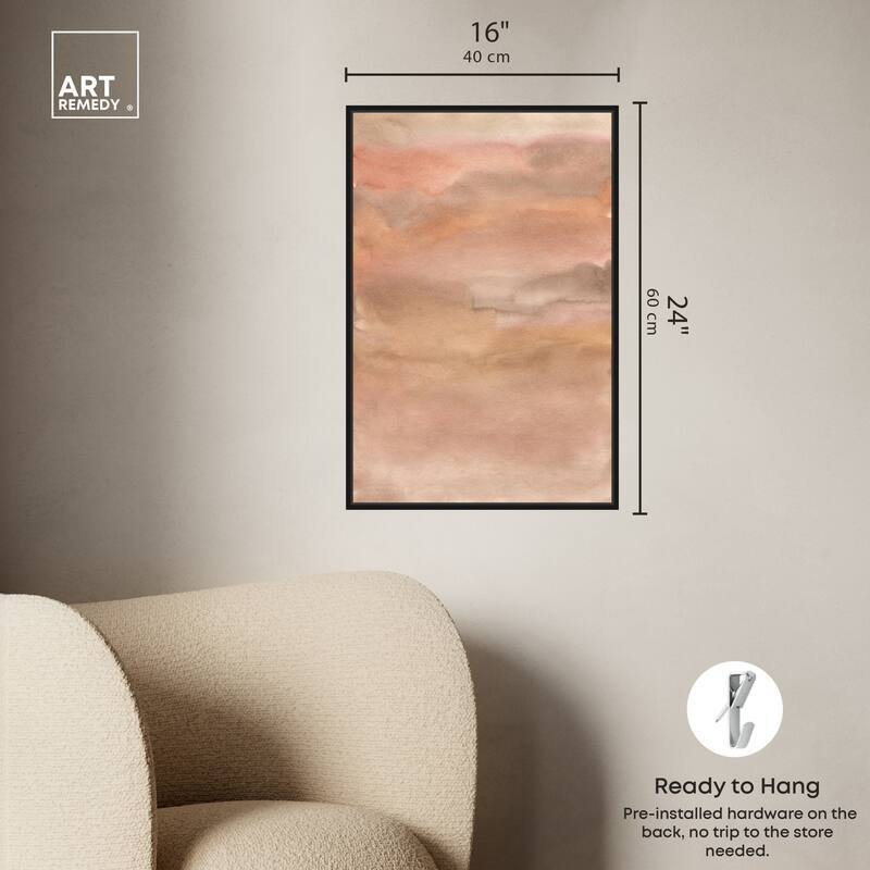 Art Remedy Sienna Pigments Blend Framed Boho Abstract 1 Piece Canvas Wall Art