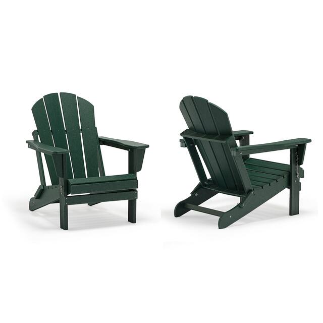 Laguna Outdoor Eco-Friendly Poly Folding Adirondack Chair (Set of 2) - Dark Green