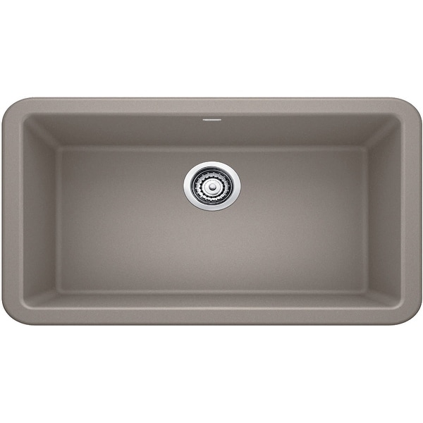 Blanco 401988 Ikon 33 Silgranit Granite Composite Farmhouse Apron Front Single Bowl Kitchen Sink Truffle