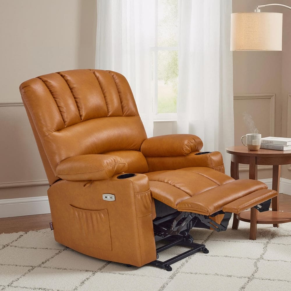MCombo Power Lift Recliner Chair, Massage and Heat for Elderly, Extended Footrest,Cup Holders, USB Ports 7095