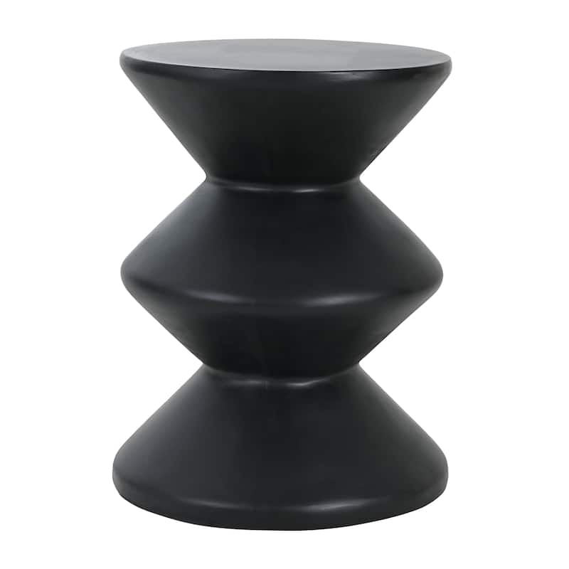 Christopher Knight Home - 13.75'' Modern 3-Layer Sculptural Wave MGO Concrete Accent Side Table, Matte Finish - Black