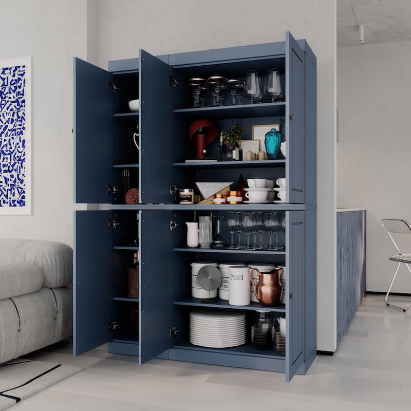 Palace Imports 100% Solid Wood Pantry Cabinet, Adjustable Shelves, 48.5" Wide, 71.5" Tall - 48.5" x 71.5"