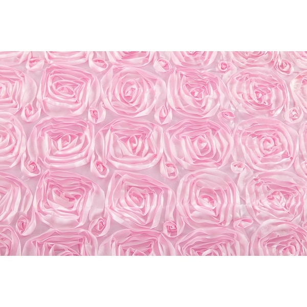 51 inch by 10 yards Material: 100% Polyester Satin Rosette Fabric Roll - Medium Pink
