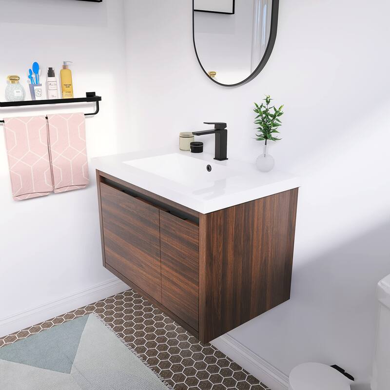 Beingnext 24"/30"/48" Bathroom Vanity with Sink, Floating Bathroom Vanity With Soft Close Door