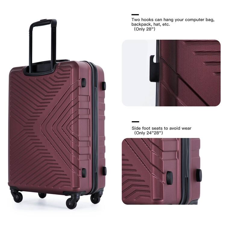 High Quality 3 Piece Hard-Shell Luggage Sets, ABS Lightweight Suitcase with Telescoping Handles and Spinner Wheels & TSA Lock