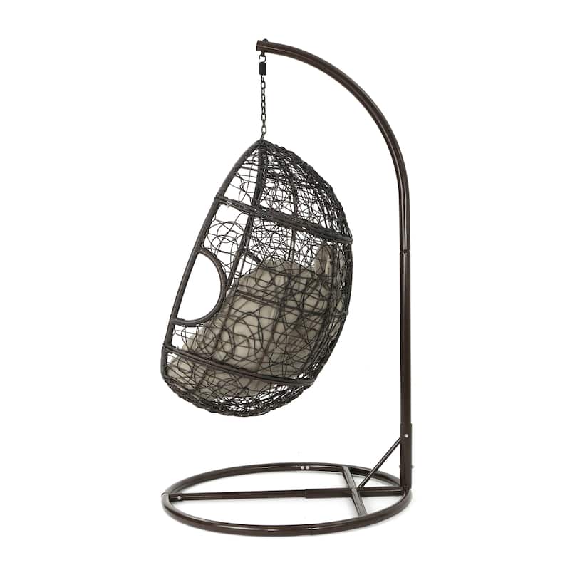 Kylie Outdoor Wicker Hanging Basket Chair by Christopher Knight Home - 400 lb limit
