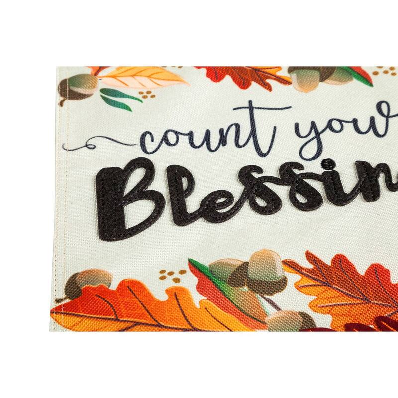 12.5 in. x 18 in. Count Your Blessings Garden Burlap Flag