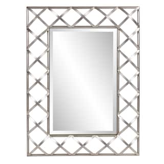 Allan Andrews Rectangular Wall Mirror with Lattice Iron Frame - 32"H x 24"W