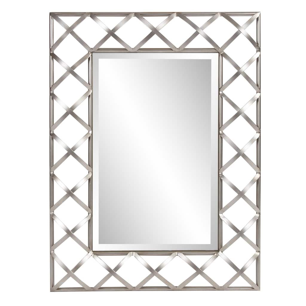 Allan Andrews Rectangular Wall Mirror with Lattice Iron Frame - 32"H x 24"W