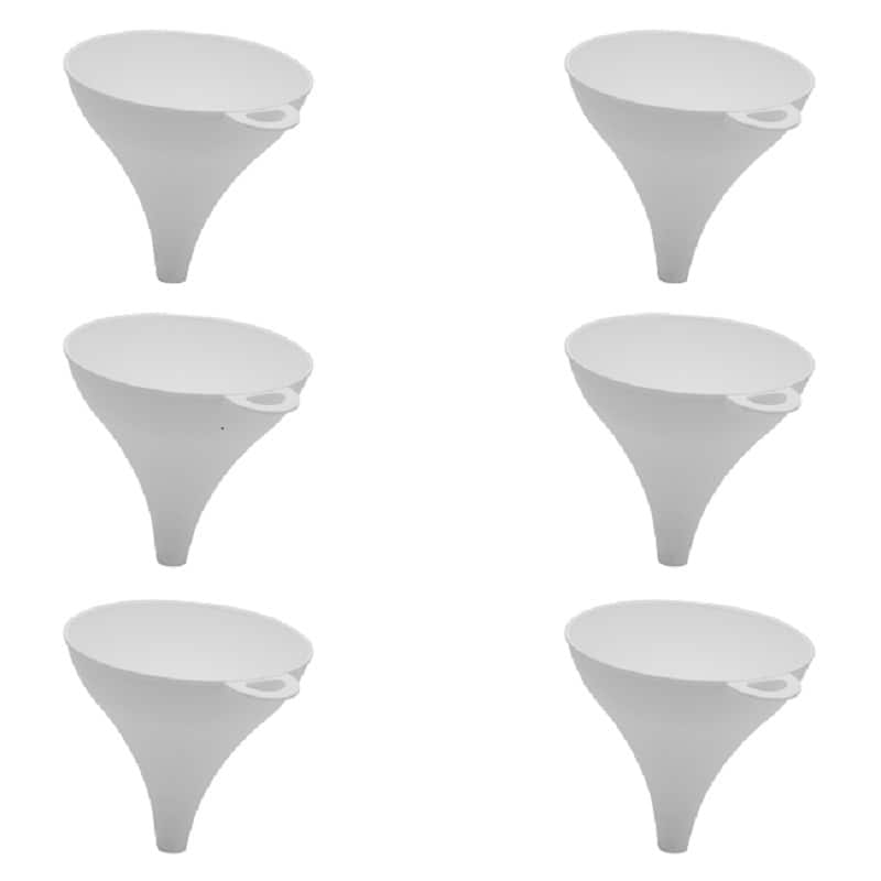 YBM Home Plastic Funnel for Liquid Transfer Grade - 6x6.25 - White set of 6