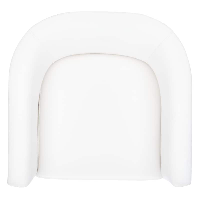SAFAVIEH Couture Tonda Glam White Leather Commercial Grade 39 Inch Bar Stool - 24.6" W x 23.6" L x 39.2" H - 25Wx24Dx39H
