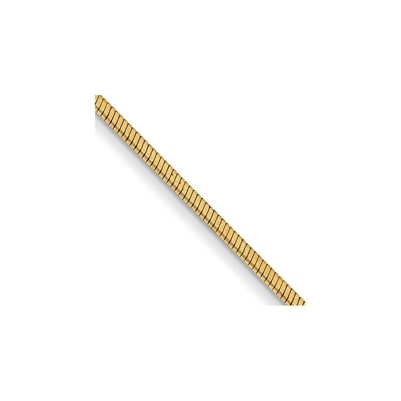 Curata 14k Yellow Gold Solid 0.8mm Diamond-cut Octagonal Snake Chain Necklace (Lobster) Options 16 18 20 24 30