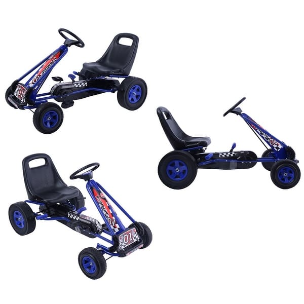 slide 2 of 38, Costway 4 Wheels Kids Ride On Pedal Powered Bike Go Kart Racer Car - See Details