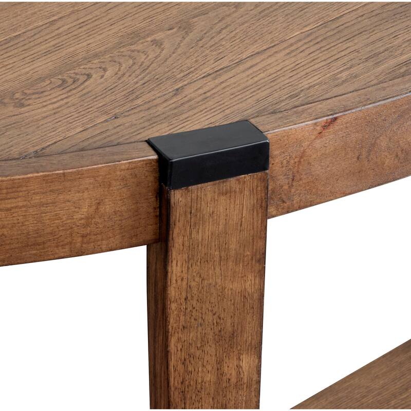 Magnussen Home Kaysen Wallaby and Matte Black Sofa Table - 56''W x 18''D x 30''H