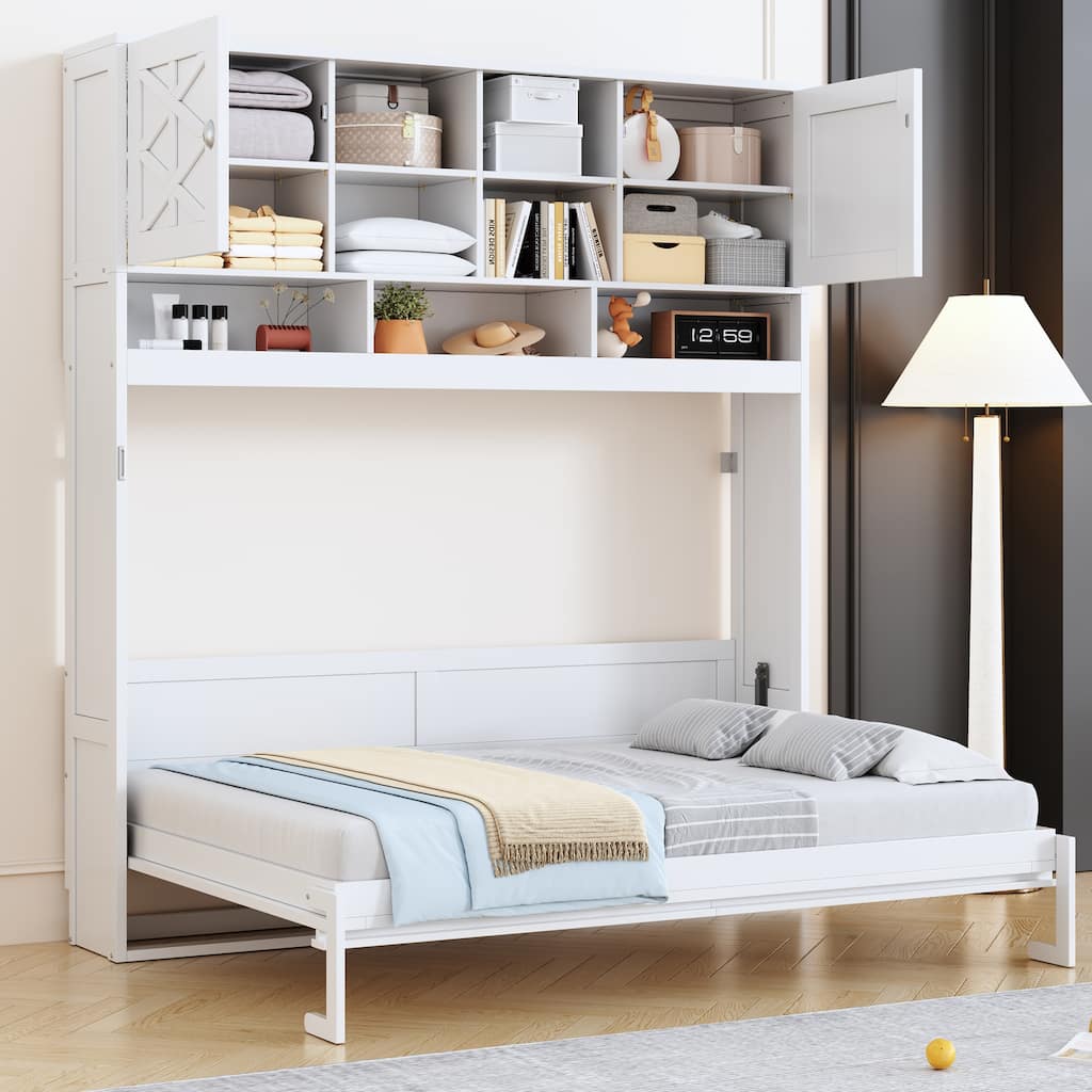 Queen Size Wall Murphy Bed with Ample Storage by Harper&Bright Designs