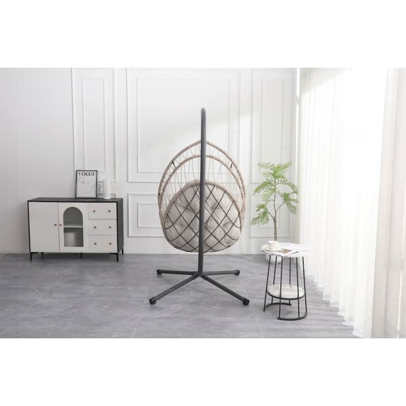 Outdoor Egg-shaped Hanging Chair with Stand