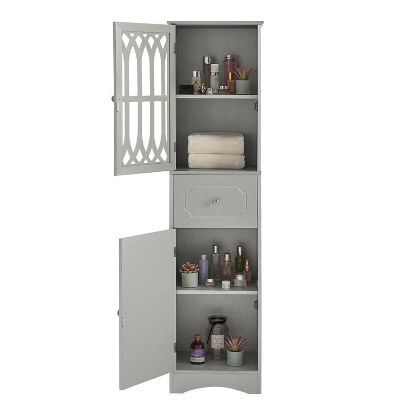 Freestanding Storage Cabinet with Drawer and Doors