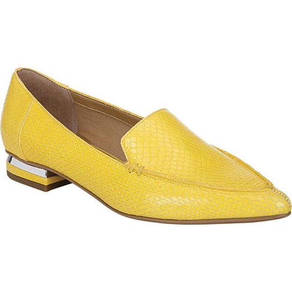 women's yellow leather loafers
