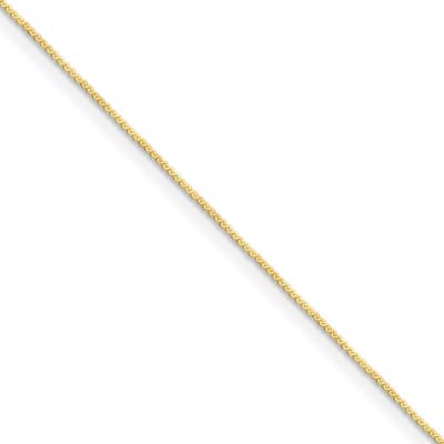 Curata 14k Yellow Gold 0.8mm Serpentina Chain Necklace (Spring-ring)
