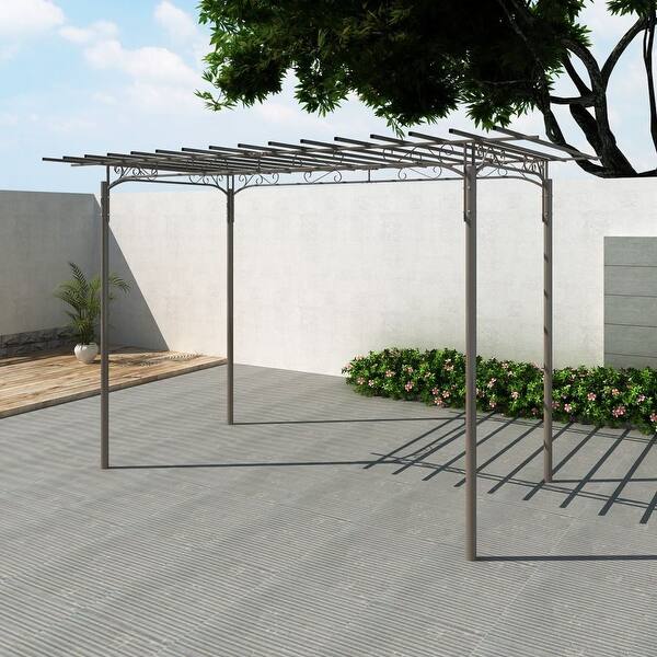 Shop Vidaxl Garden Arbor Arch Steel Outdoor Pergola Rose Archway