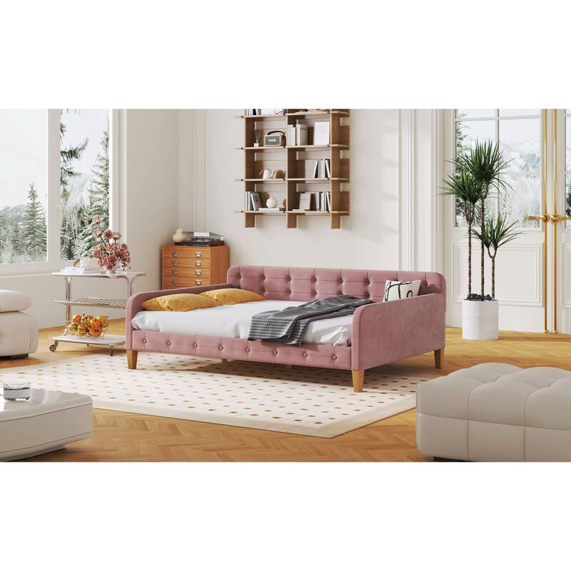 Upholstered Daybed with 4 Support Legs
