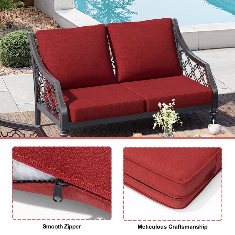 27.6 in W * 24.4 in D Outdoor Patio Deep Seat Cushion Chair Set