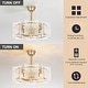 preview thumbnail 13 of 12, 23.2 in. 4-Light Modern Gold Drum Ceiling Fan with Textured Glass Shade - 23.23 in. W x 7.87 in. H