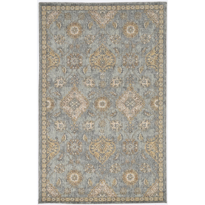 Copper Grove Wool Distressed Traditional Ivory Area Rug - 2'3" x 7'6" Runner - Light Grey