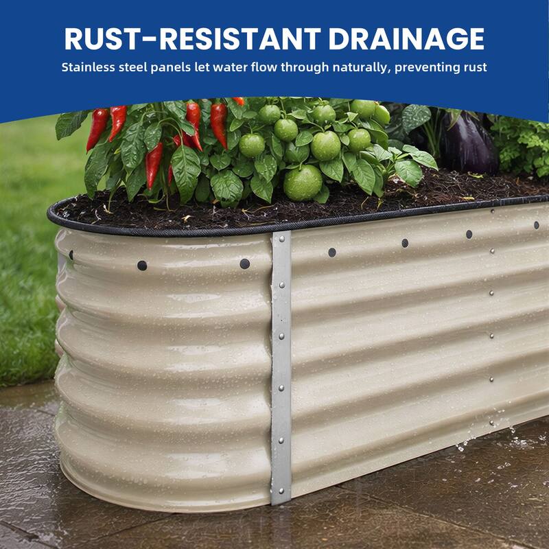 Moasis Oval Metal Outdoor Raised Garden Bed