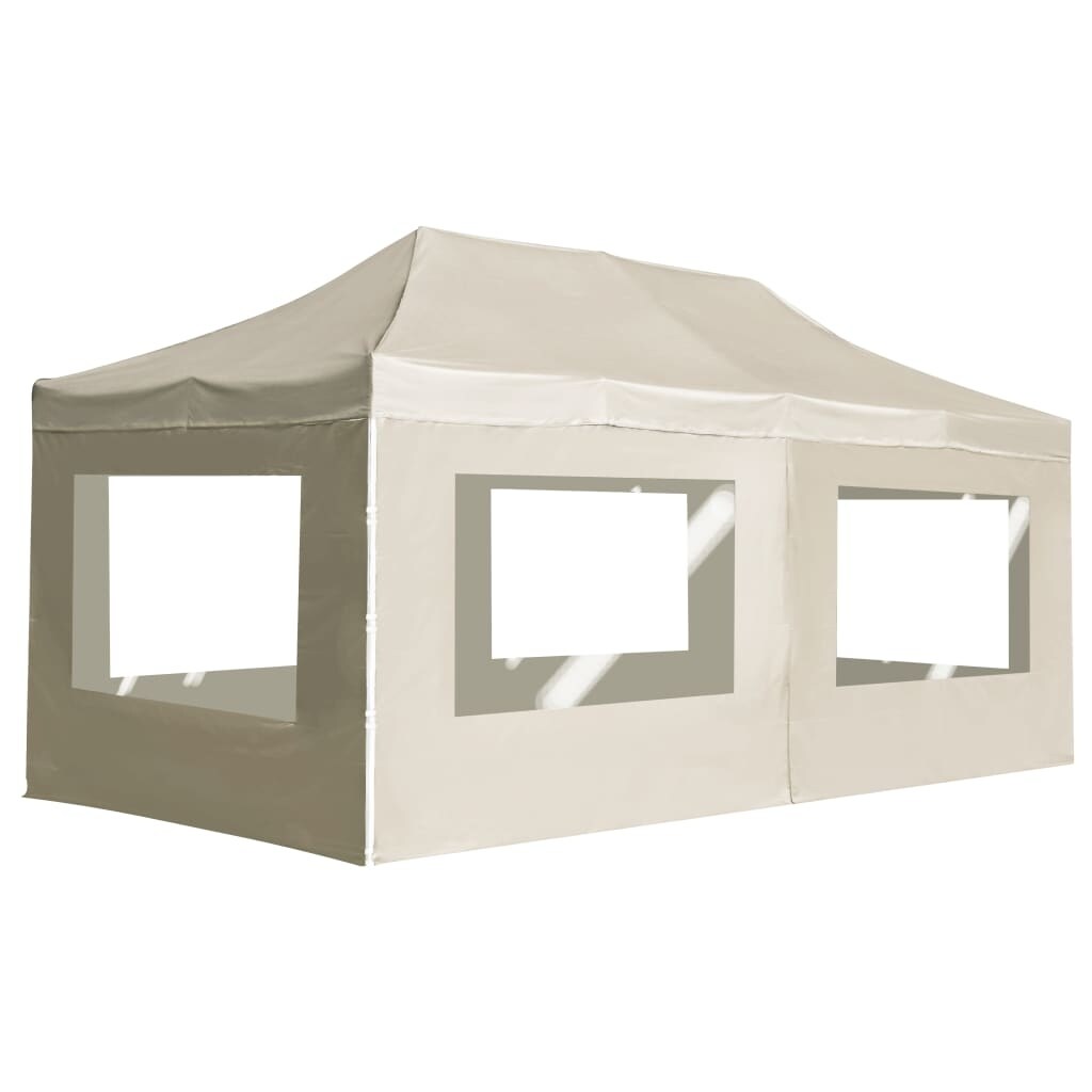 Global Pronex Professional Folding Party Tent with Walls Aluminium 236.2 inchx118.1 inch Cream