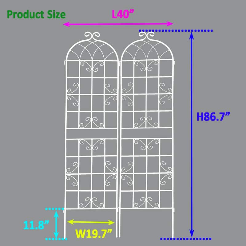 2 Pack Metal Garden Trellis