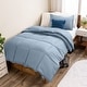 preview thumbnail 58 of 138, Bare Home Hypoallergenic Down Alternative Comforter Set Twin - Twin XL - Dusty Blue